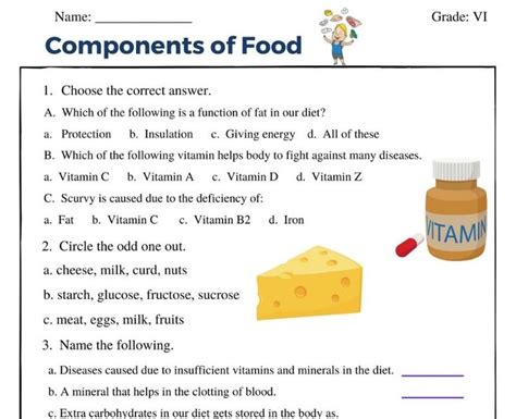 Image result for Components of Food Class 6 Textbook PDF