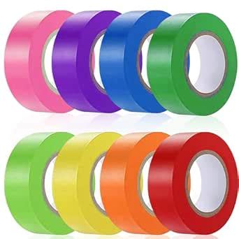 SINOY Fluorescent Flagging Tape Roll 8 Pack, Non-Adhesive Plastic ...