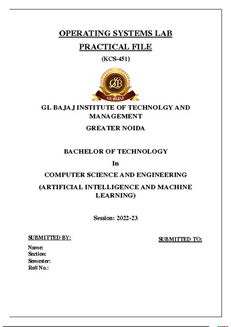 Final OS Lab File - lab file - OPERATING SYSTEMS LAB PRACTICAL FILE ...