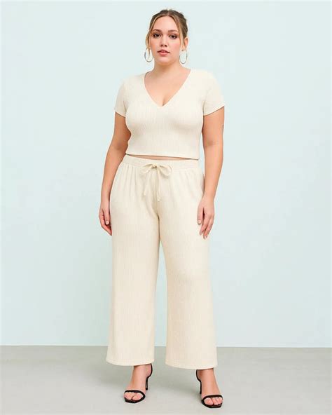 Crop Top & Wide Knotted Pant In Off-White - Littlebox India