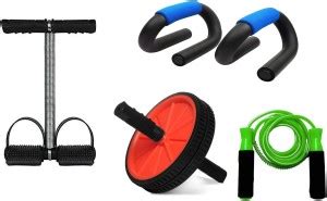 Savgyan Best 4Pcs Combo Set Ab Wheel Abs Roller with Skipping Rope Push ...