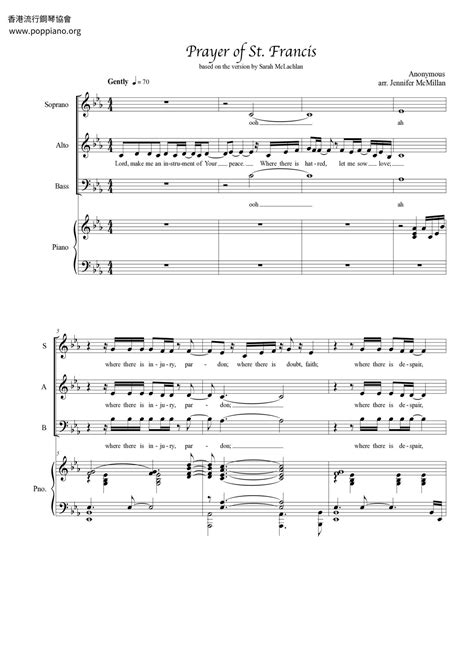 Spiritual-Prayer Of St Francis Sheet Music pdf, - Free Score Download ★