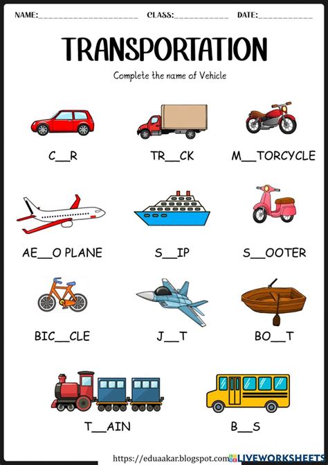 Transportation Worksheet 的图像结果