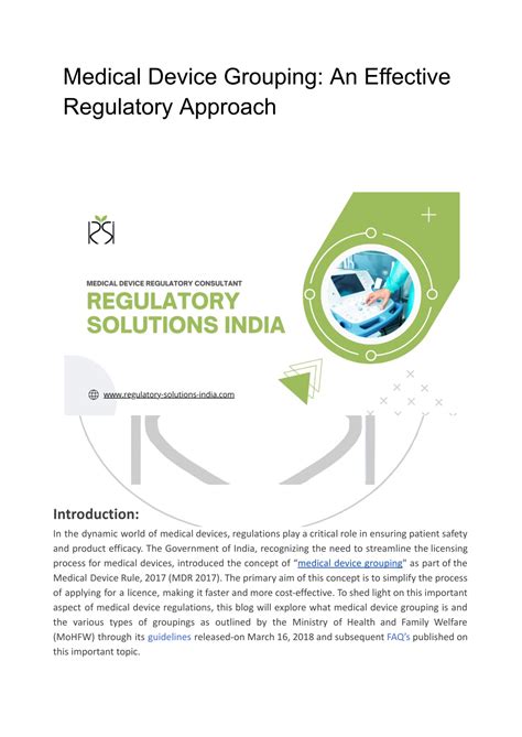 PPT - CDSCO Medical Device Grouping Guidelines India - RSI PowerPoint Presentation - ID:12433004
