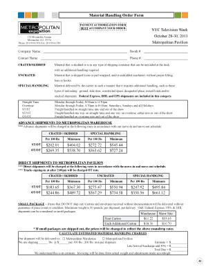 Fillable Online nab Material Handling Order Form - NAB - nab Fax Email ...
