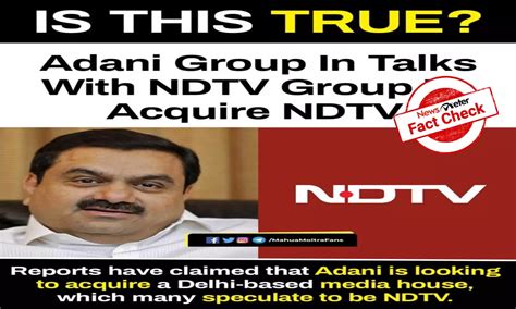 Fact Check: Adani Group will not acquire NDTV