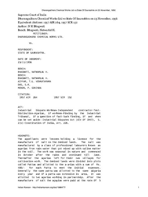 Dharangadhara Chemical Works Ltd vs State Of Saurashtra on 23 November ...