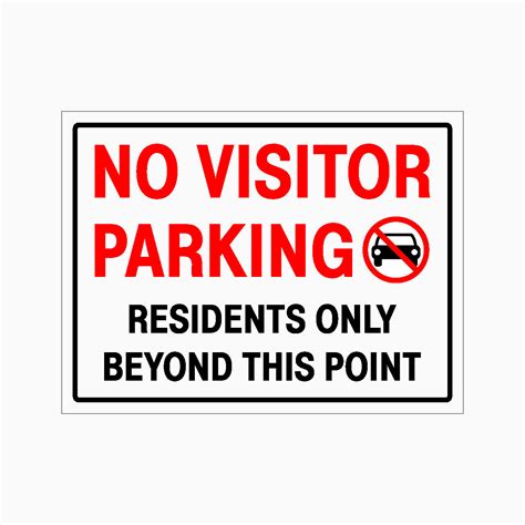 Visitor Parking Signs 19 X 15 In. White Plastic Space Visitor Parking