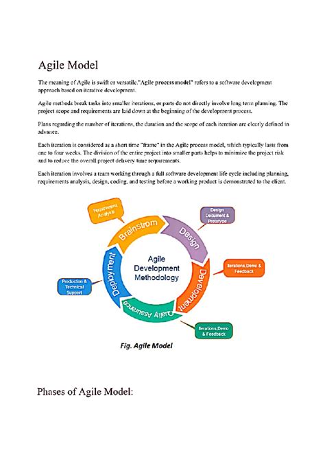 Agile method - Agile Model The meaning of Agile is swift or versatile ...
