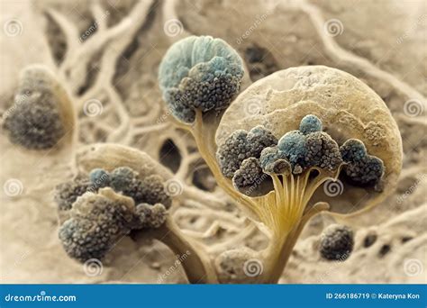Microscopic Fungi Mycelium, Illustration Stock Illustration ...