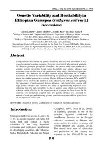 Genetic Variability and Heritability in Ethiopian Grasspea (lathyrus ...