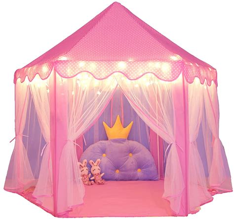 Artrylin Princess Castle Tent for Girls Fairy Play Tents for Kids Hexagon Playhouse Toys for ...