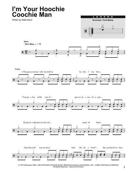 I'm Your Hoochie Coochie Man by Muddy Waters Sheet Music for Drums ...