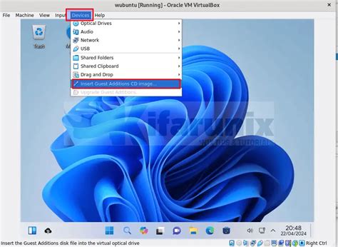 Insert Guest Additions VirtualBox 的图像结果