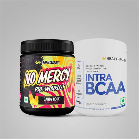 Buy No Mercy Pre Workout + Intra BCAA (180G) + FREE Shaker - Healthfarm ...