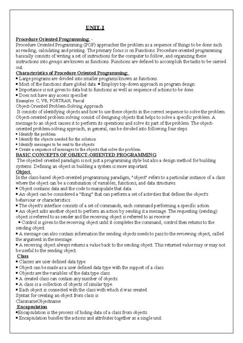 C++ Programming Concepts: POP, OOP, and Key Features - Studocu