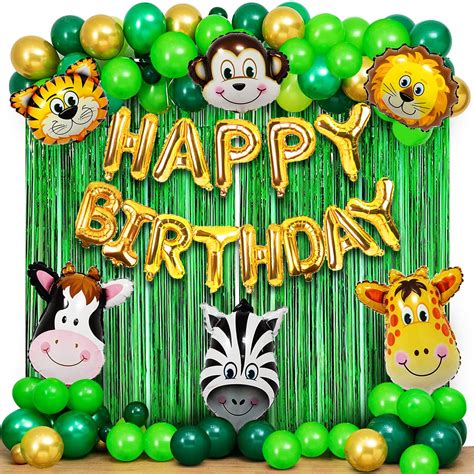Party Propz Jungle Theme Birthday Decoration Kit – 49Pcs Happy Birthday ...