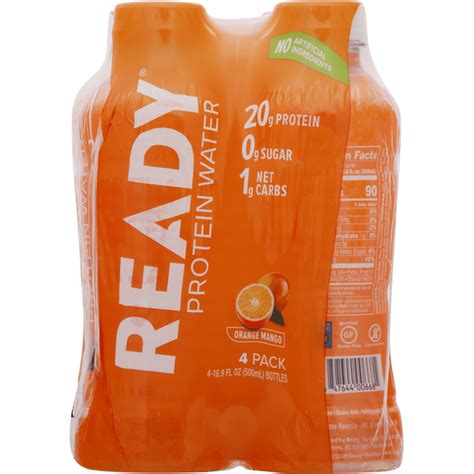 Ready Protein Water, Orange Mango, 4 Pack (16.9 fl oz) Delivery or ...