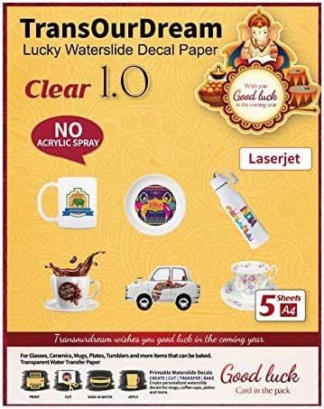 TransOurDream Laserjet Clear 1.0 Water Slide Decal Paper for Laser ...