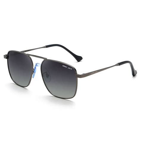 GREY JACK Original Square Polarized Sunglasses for Men Branded Black S ...
