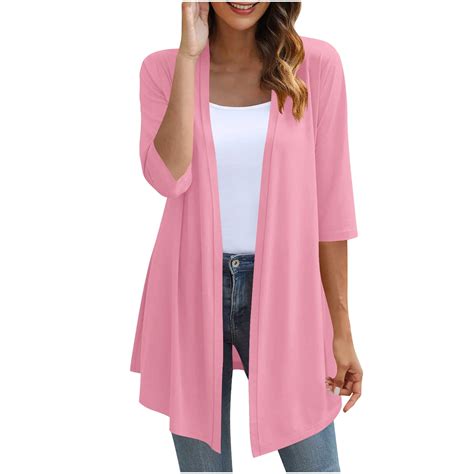 Bmawag Women Summer Lightweight Cardigan Women's Casual Loose Open ...