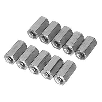 M6 Straight Fitting Nut Coupling Hex Zinc Plated 10pcs (M6 X18mm ...