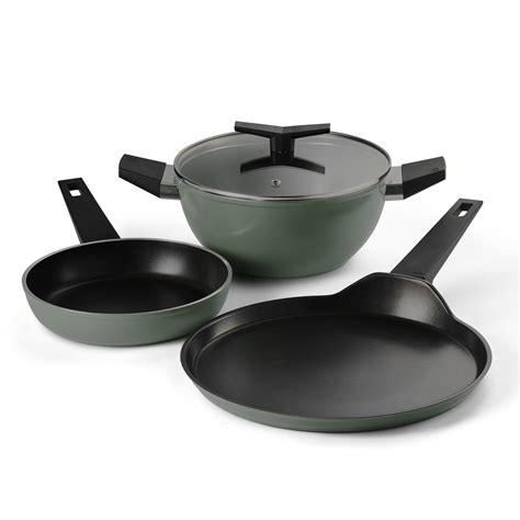 Tramontina Aura 4 Piece Non-Stick Cookware Set Ceramic Reinforced Coat ...