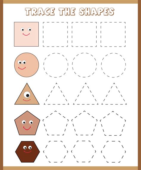 Shape & Line Tracing: Trace Shapes with Arrows for Kids!