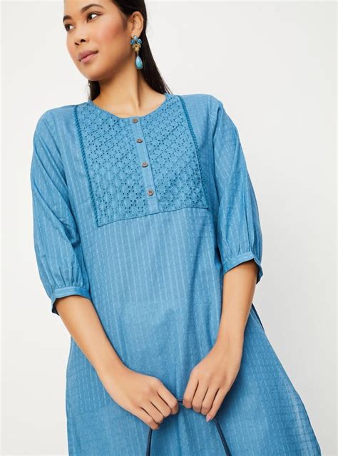 Buy Women Schiffli Straight Kurta Online at just Rs. 599.0 ...