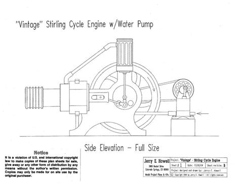 Vintage Stirling Cycle Engine Plans
