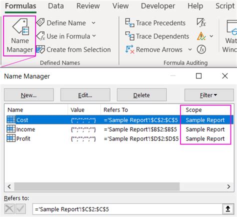 Image result for Use Named Range in Excel Script