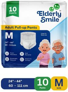Elderly Smile Super Absorbent Premium Pull Up Pants | Waist Size (24 ...
