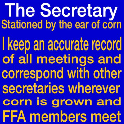 What Does the Secretary Do in Ffa - Walter-has-Duarte