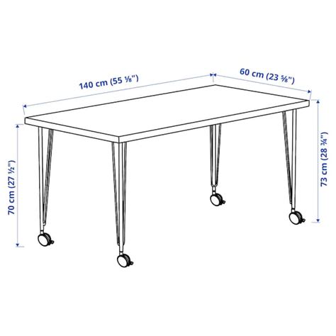 LAGKAPTEN / KRILLE desk, black-brown/white, 140x60 cm (551/8x235/8") - IKEA