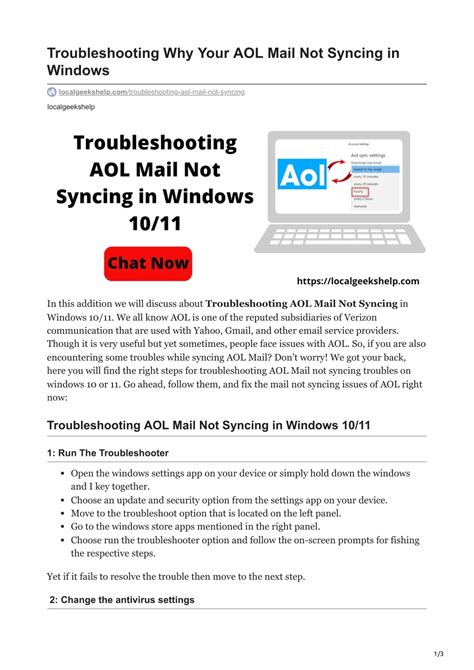 PPT - Troubleshooting Why Your AOL Mail Not Syncing in Windows PowerPoint Presentation - ID:11593900