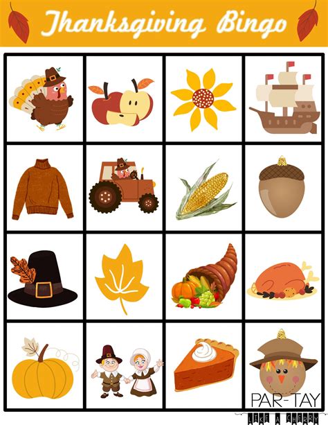 Thanksgiving Bingo Free Printable - Party Like a Cherry