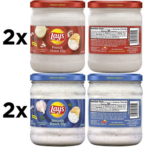 Lay's Dip Variety Pack: French Onion & Smooth Ranch - 15 Oz Jars, 4 ...