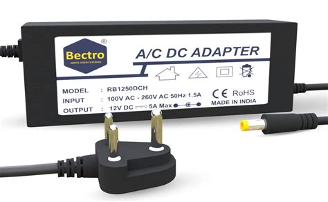 Bectro 12 Volt 5 Amps 60 Watt Switch Mode Power Supply/Adapter,Ac To Dc ...