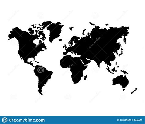 剪影黑地图世界 向量例证. 插画 包括有 剪影黑地图世界 - 173529629