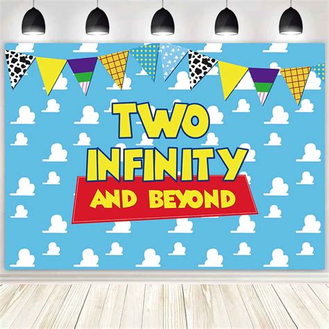 7x5ft Two Infinity and Beyond Backdrop for Boys Toy 2nd Birthday Party Supplies Decorations Blue ...