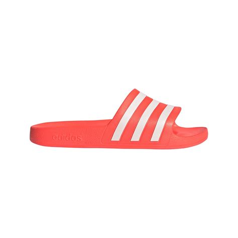 adidas Unisex Adilette Aqua Slides Sandal, Solar Red/White/Solar Red, 8 ...