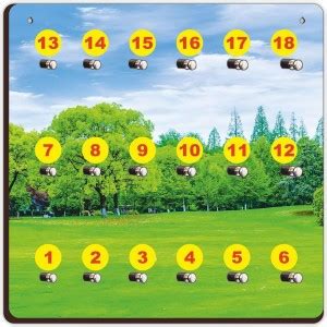 CVANU Green Trees Views on MDf Key Holder with 18 Knob Hook for Key ...