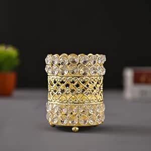 Buy DecorTwist Flower Design Crystal Tealight Candle Holder ...