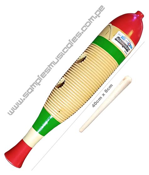 GUIRO DE MADERA CON EMPUÑADURA Y ORIFICIOS RASPADOR DE MADERA SAMPLES ...