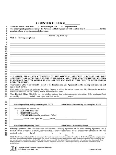 Counter Offer Form - Fill Online, Printable, Fillable, Blank | pdfFiller