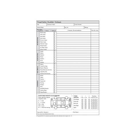Buy Legally Compliant - Vehicle Safety Checklist & Estimate Pad ...