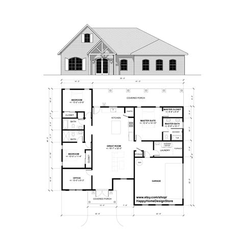 3 Bedroom Ranch Floor Plans Brick Farmhouse Style House Plan 3 Beds