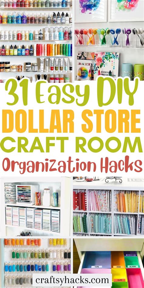 31 DIY Dollar Store Craft Room Organizing Ideas | Dollar store ...