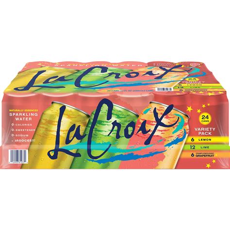 LaCroix Unsweetened Lemon, Lime, Grapefruit Sparkling Water Variety ...