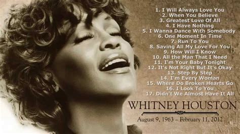 Whitney Houston Greatest Hits (Full Album) | Whitney houston, Whitney ...